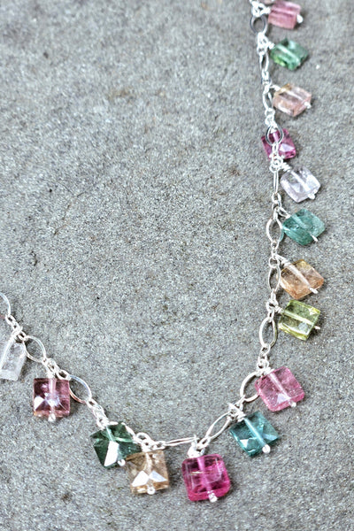 One of a Kind Multi Color Tourmaline Necklace
