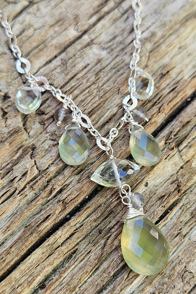 One of a Kind Prehnite, Prasiolite & Labradorite Necklace