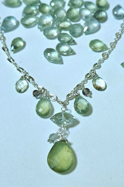 One of a Kind Prehnite, Prasiolite & Labradorite Necklace