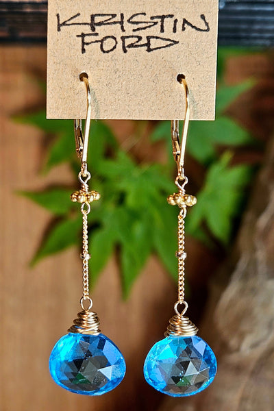 GF) Swiss Blue Topaz Earrings