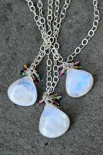 Rainbow Moonstone & Tourmaline Necklace  NWH5126