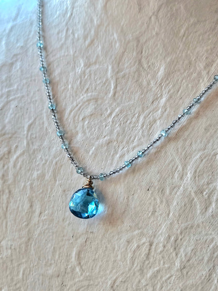 Blue Topaz & Labradorite Necklace NBL4410G