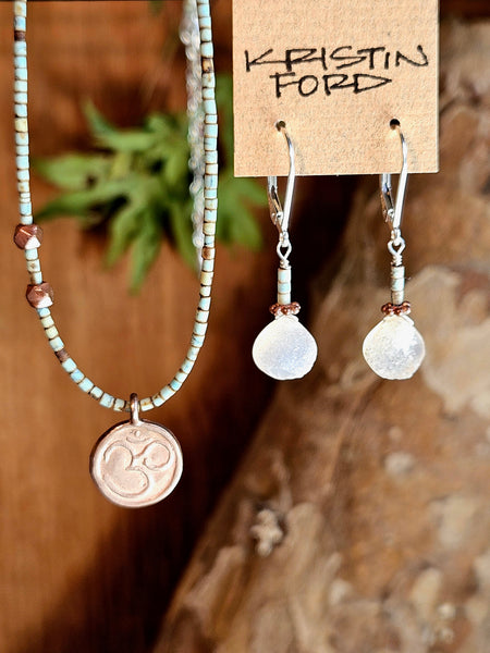 Copper Om & Turquoise Necklace  NWH5226