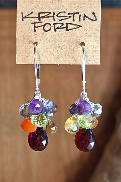 Rainbow Gemstone Earrings  EWH3417