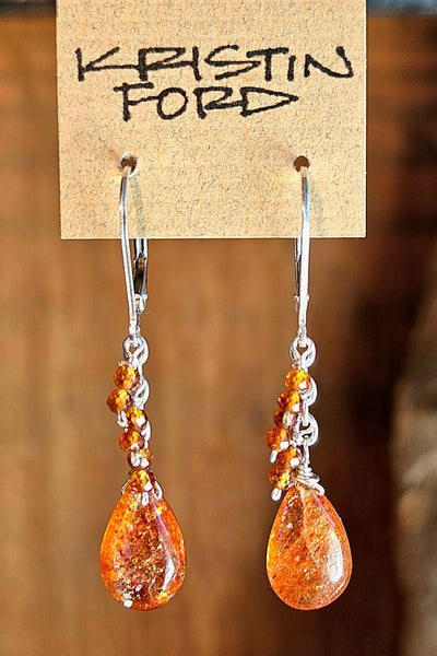 Sunstone & Hessonite Earrings  ERD3926