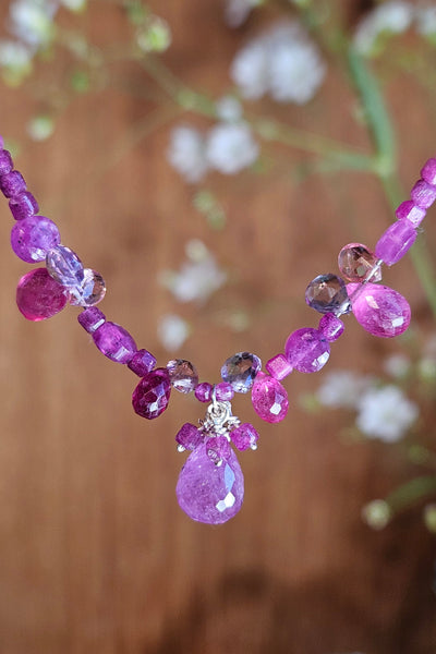 Ruby, Pink Tourmaline & Pink Amethyst Necklace  NRD4526
