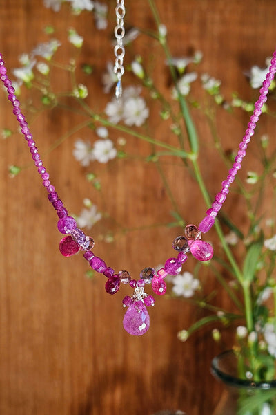 Ruby, Pink Tourmaline & Pink Amethyst Necklace  NRD4526