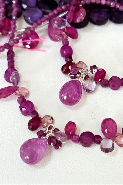 Ruby, Pink Tourmaline & Pink Amethyst Necklace  NRD4526