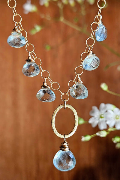 GF) One of a Kind Santa Maria Aquamarine Necklace & Earrings