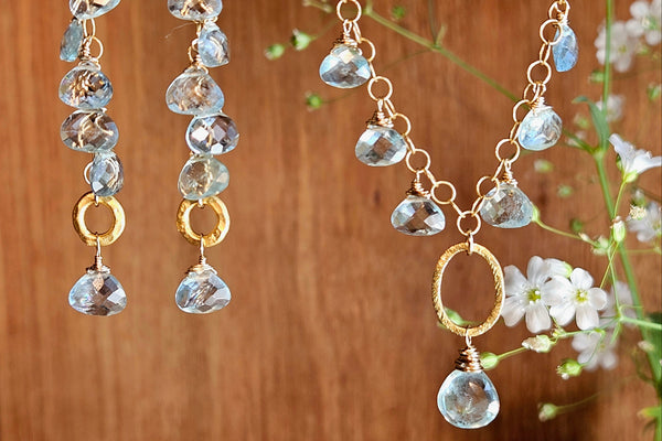 GF) One of a Kind Santa Maria Aquamarine Necklace & Earrings