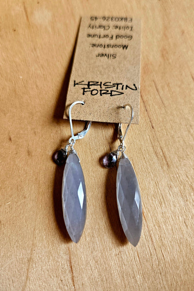 Silver Moonstone & Iolite Earrings EBK0326