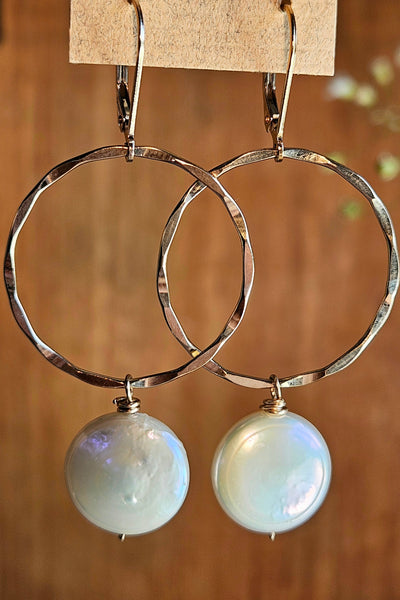 GF) One of a Kind Coin Pearl Necklace & Earrings