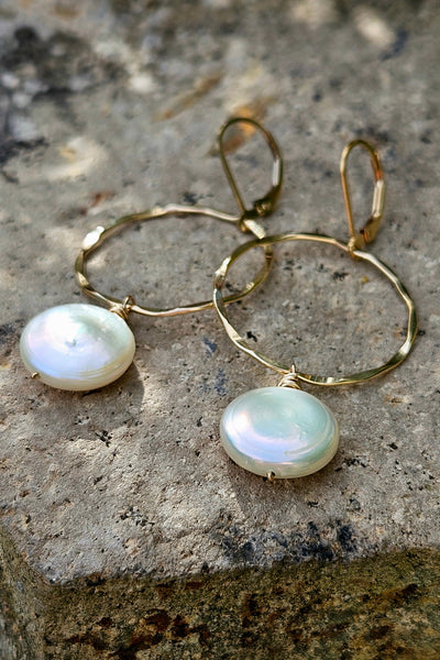 GF) One of a Kind Coin Pearl Necklace & Earrings
