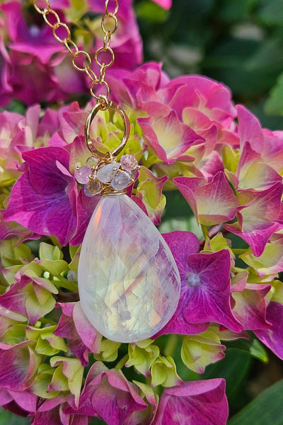 GF) One of a Kind Rainbow Moonstone & Pastel Sapphire Necklace