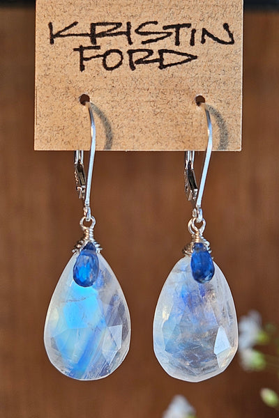 One of a Kind Rainbow Moonstone, Sapphire & Labradorite Necklace