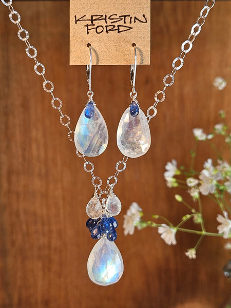 Rainbow Moonstone & Kyanite Necklace  NWH5726