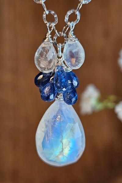 Rainbow Moonstone & Kyanite Necklace  NWH5726