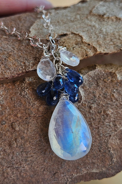 Rainbow Moonstone & Kyanite Necklace  NWH5726