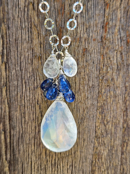Rainbow Moonstone & Kyanite Necklace  NWH5726