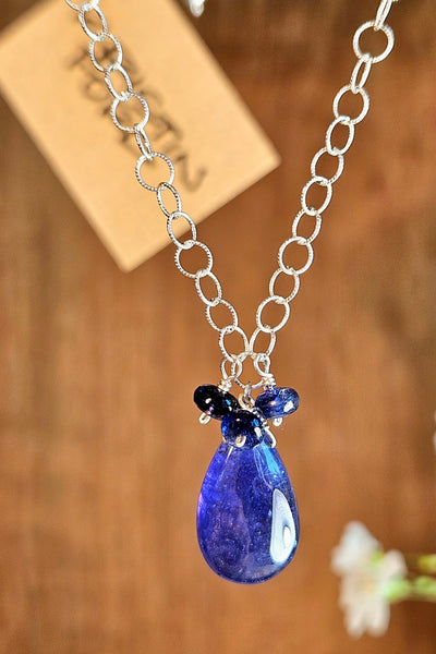 One of a Kind Tanzanite & Sapphire Necklace