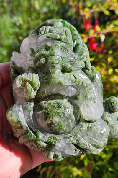 Green Tourmalinated Quartz Ganesh