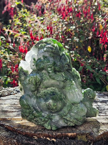 Green Tourmalinated Quartz Ganesh