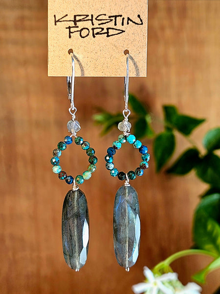 Labradorite & Chrysocolla Earrings   EBK4226