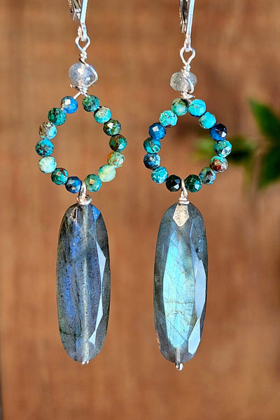 Labradorite & Chrysocolla Earrings   EBK4226