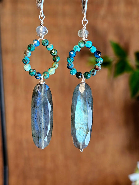 Labradorite, Indigo Kyanite  & Chrysocolla Necklace  NBK4226