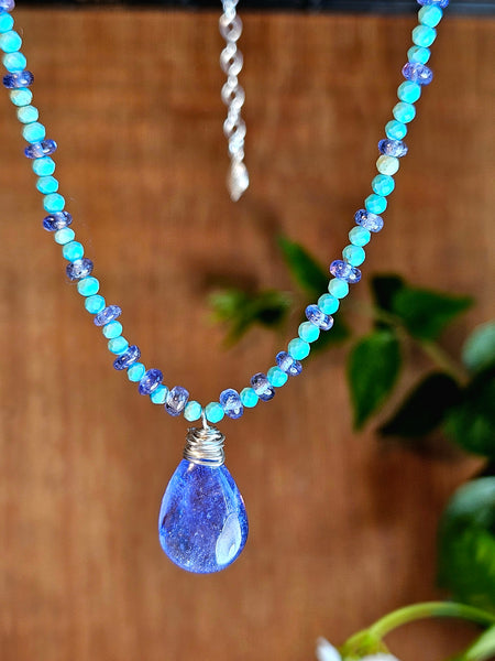 Tanzanite & Turquoise Necklace  NBL7326
