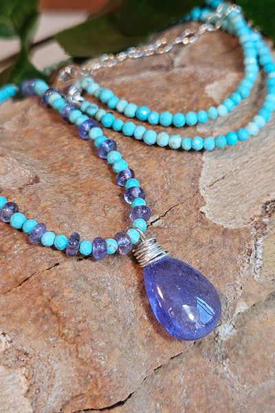 Tanzanite & Turquoise Necklace  NBL7326