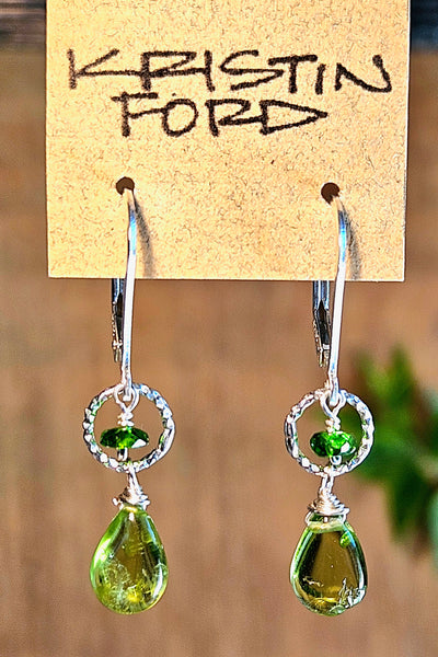 Peridot & Tsavorite Garnet Earrings  EGR3426