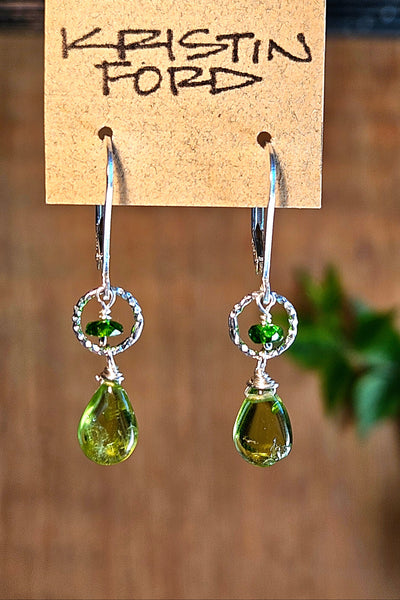 Peridot & Tsavorite Garnet Earrings  EGR3426