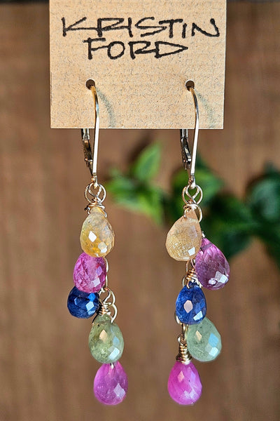 GF) Multi Color Sapphire Earrings  EWH7026G