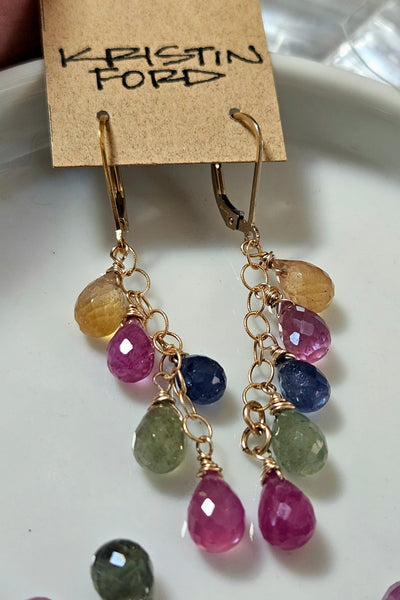 GF) Multi Color Sapphire Earrings  EWH7026G