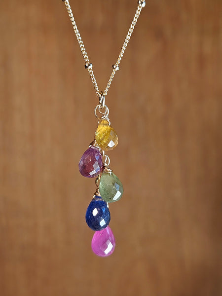 GF) Multi Color Sapphir Necklace  NWH7026G