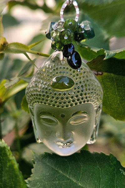 One of a Kind Clear Quartz Buddha Necklace