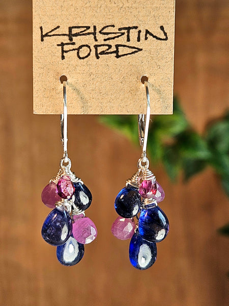 Blue Sapphire, Ruby & Tanzanite Necklace  NBL7926