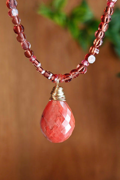Sunstone, Red Sapphire & Garnet Necklace   NRD5026G