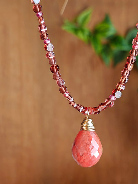 Sunstone, Red Sapphire & Garnet Necklace   NRD5026G