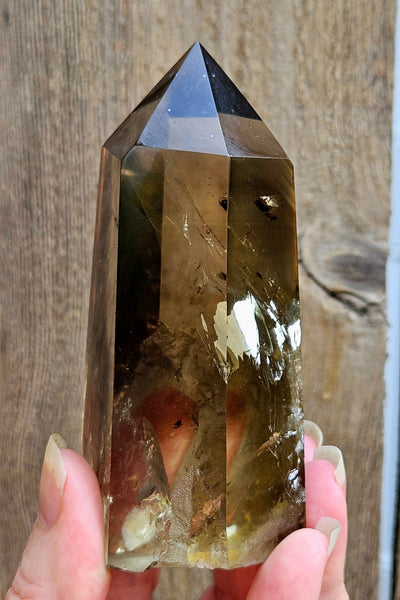 Smoky Citrine Tower with Phantoms & Rainbows