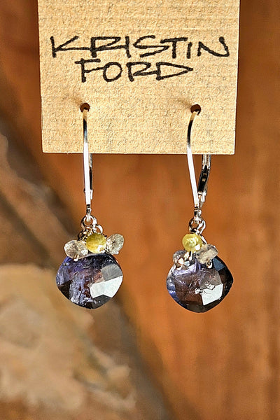 Iolite, Labradorite & Grossular (Green) Garnet Earrings  EWH7226