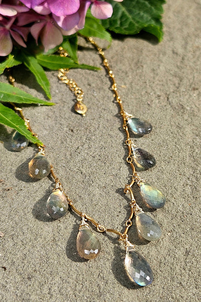 GF) One of a Kind Labradorite Necklace & Earring Set