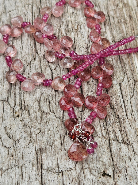 Strawberry Quartz Ruby & Garnet Necklace  NRD4826