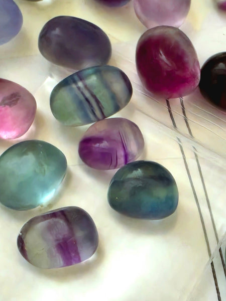 One Pound Bag of Rainbow Fluorite Pebbles