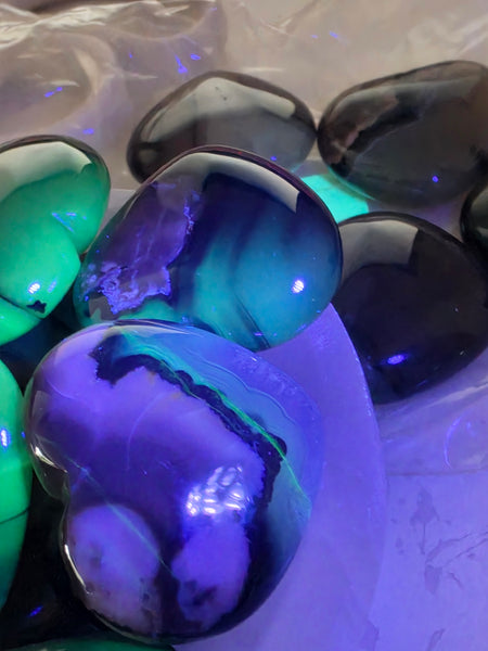 Volcanic Agate Heart Trio