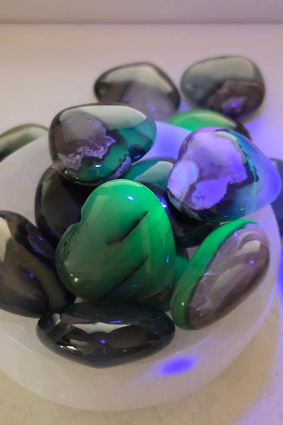 Volcanic Agate Heart Trio