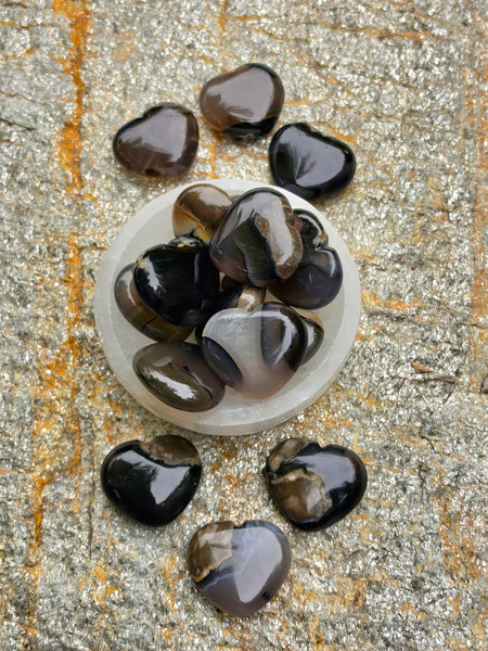 Volcanic Agate Heart Trio