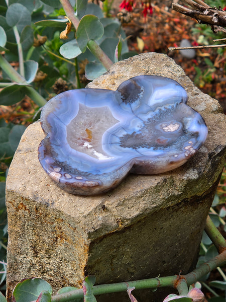 Agate, Chalcedony & Quartz Free Form Bowl — One of a Kind
