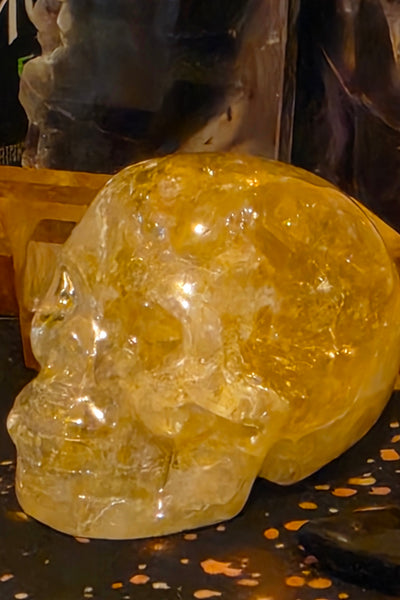 Rainbow Citrine Skull - One of a Kind